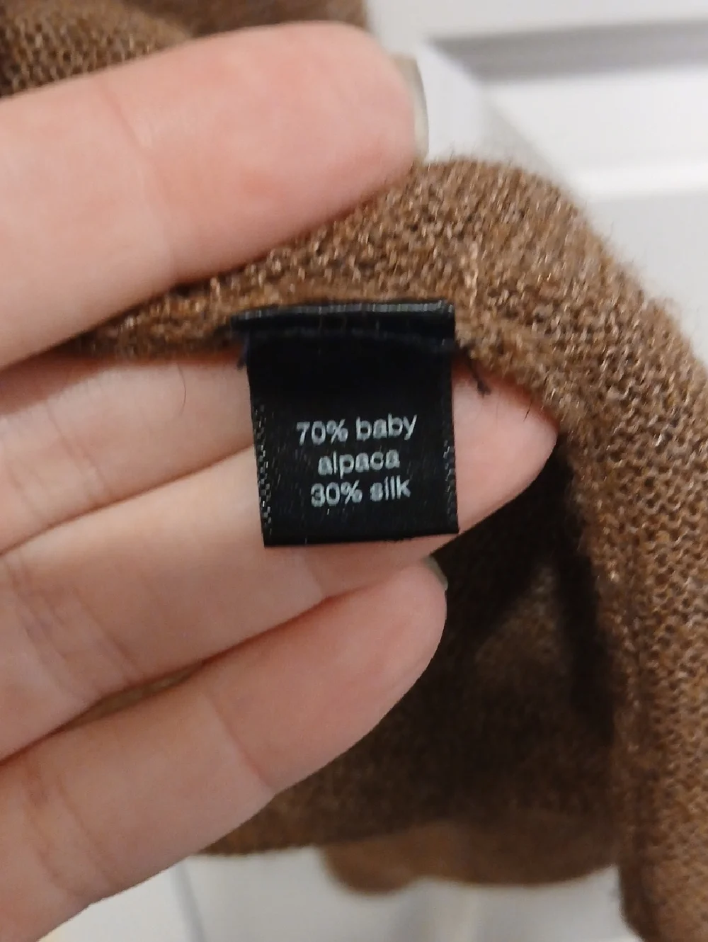 Peruvian Connection Brown Baby Alpaca Silk Blend Open Front Cardigan Size Small - Picture 3 of 4